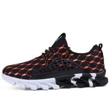 (Black orange, EU40) Koudyen Sneakers Men Fashion Leisure Sports Breathable Mujer Shoes Chaussure