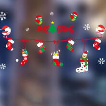 (Style8) Christmas Xmas Lovely Waterproof Glass Window Pvc Stickers Wall Decor Home