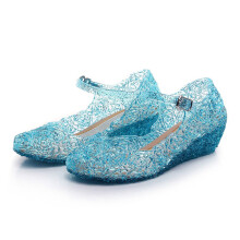 (Blue,EU35) Sommer Kleinkind Kinder Baby Mädchen Keilabsatz Sandalen Glas Slipper Gummi Schuhe Strand
