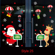 (Style25) Christmas Xmas Lovely Waterproof Glass Window Pvc Stickers Wall Decor Home