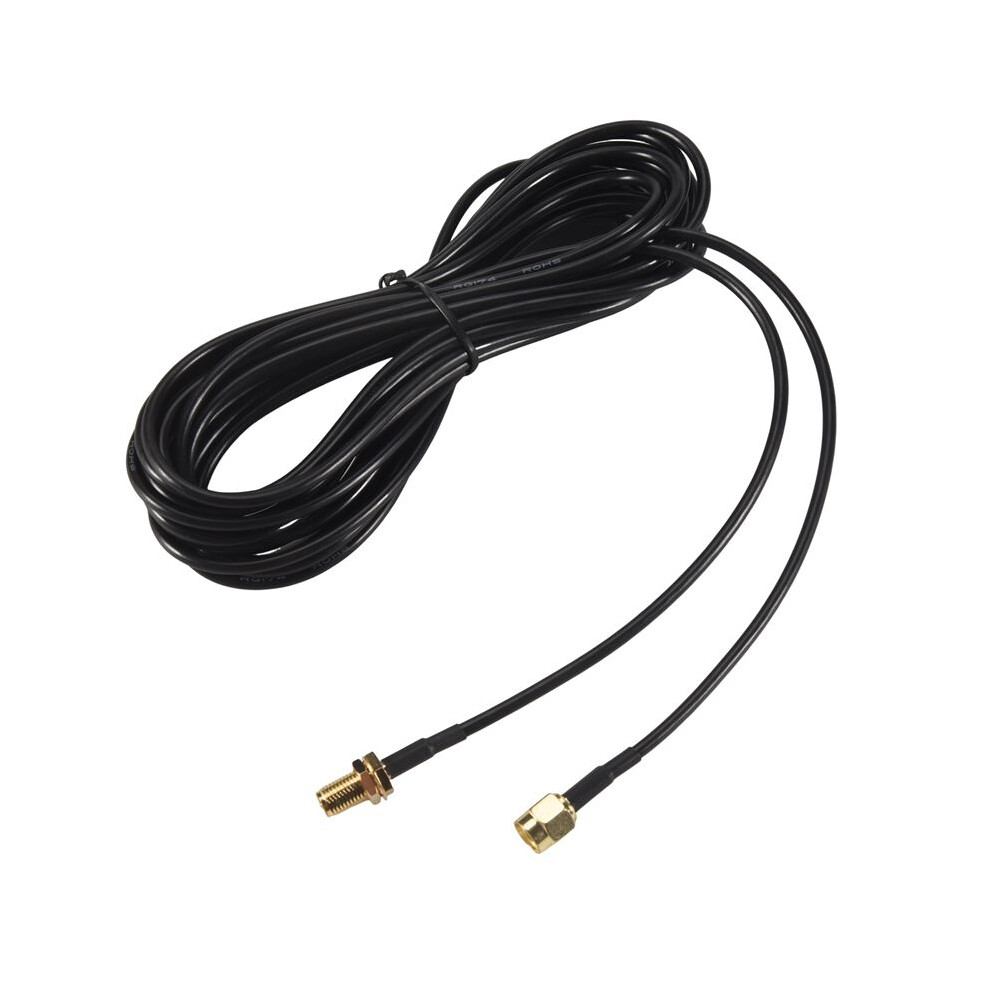 5M Rp-Sma Male To Female Wifi Antenna Connector Extension Cable Black 6032483711344