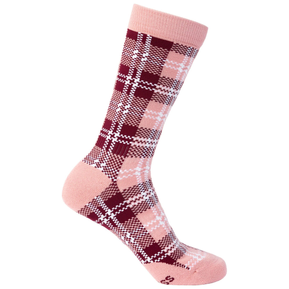 Trespass (7 Uk-11 Uk, Dark Cherry) Unisex Adult Fergus Checked Socks
