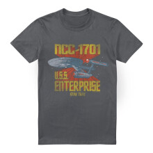 (L, Charcoal) Star Trek Mens NCC-1701 T-Shirt