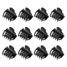 12 PièCes 1,1 Pouce de Long en Plastique Noir en éPingle À Cheveux 10 Griffes Pince À Cheveux Pince pour Dames