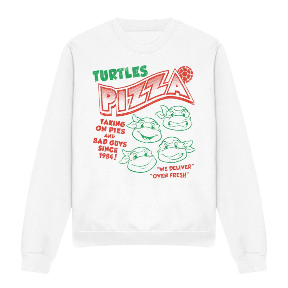 Teenage Mutant Ninja Turtles (Xl, White) Unisex Adult Turtles Pizza Sweatshirt