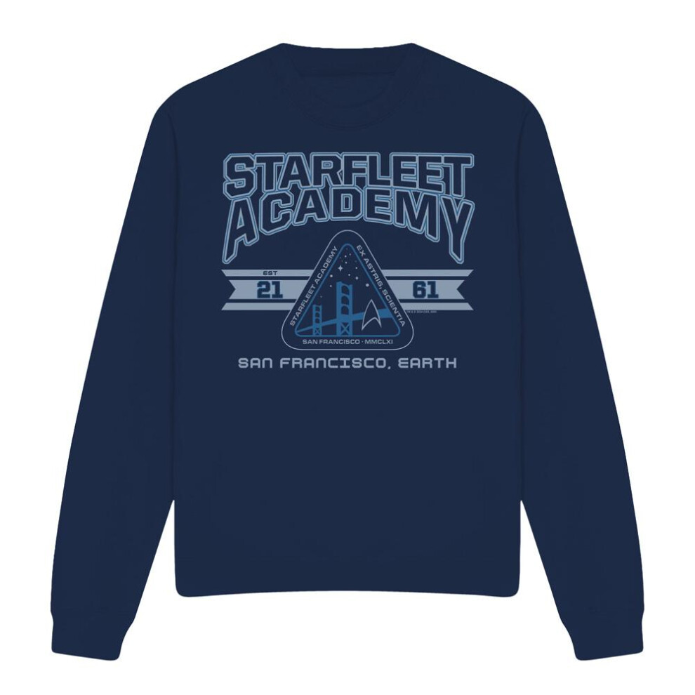 Star Trek (Xxl, Navy) Unisex Adult Starfleet Academy Earth Sweatshirt Blue,Multicoloured