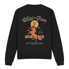 (S, Black) Yellowstone Unisex Adult Wild & Free Sweatshirt