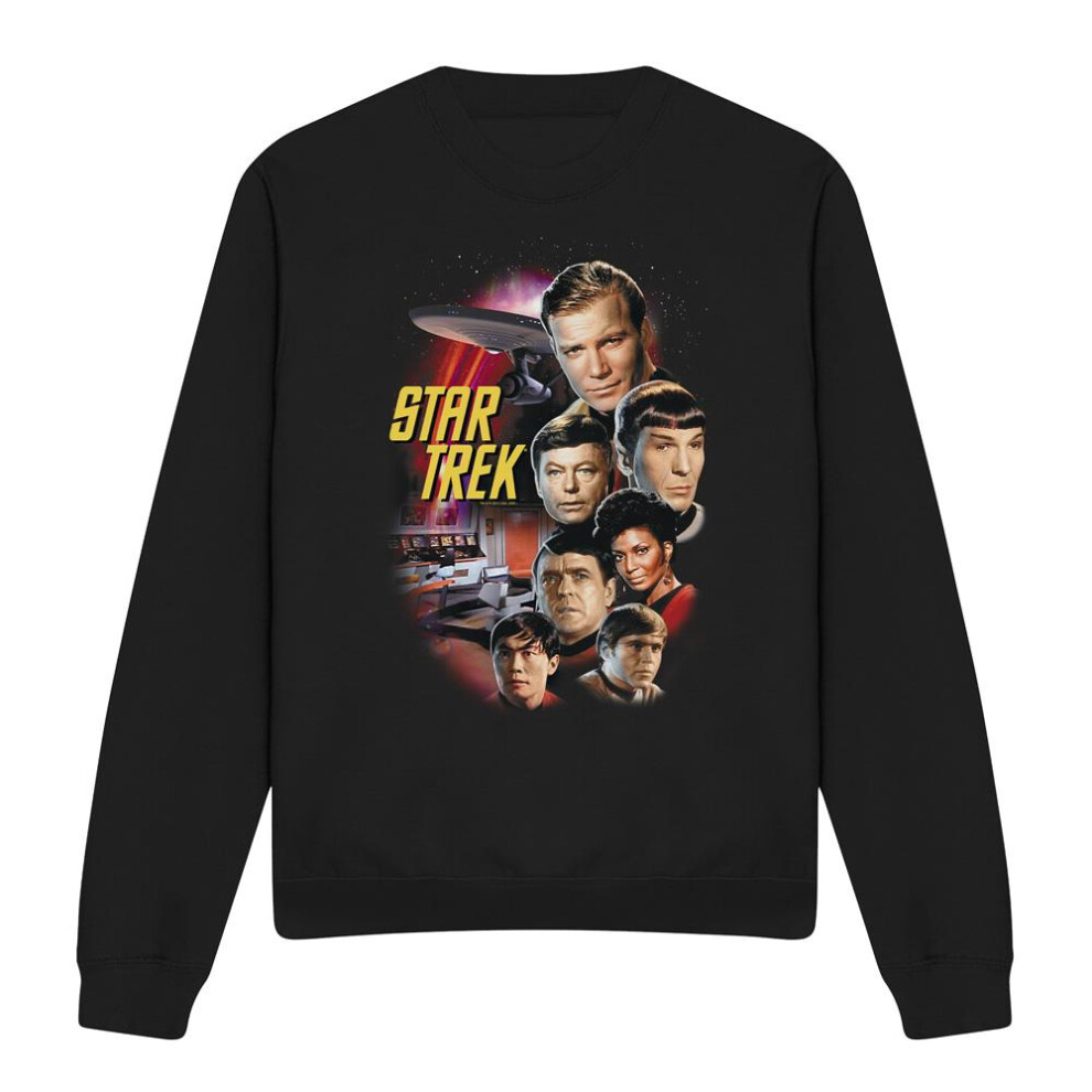 Star Trek (S, ) Unisex Adult The Classic Crew Sweatshirt Black