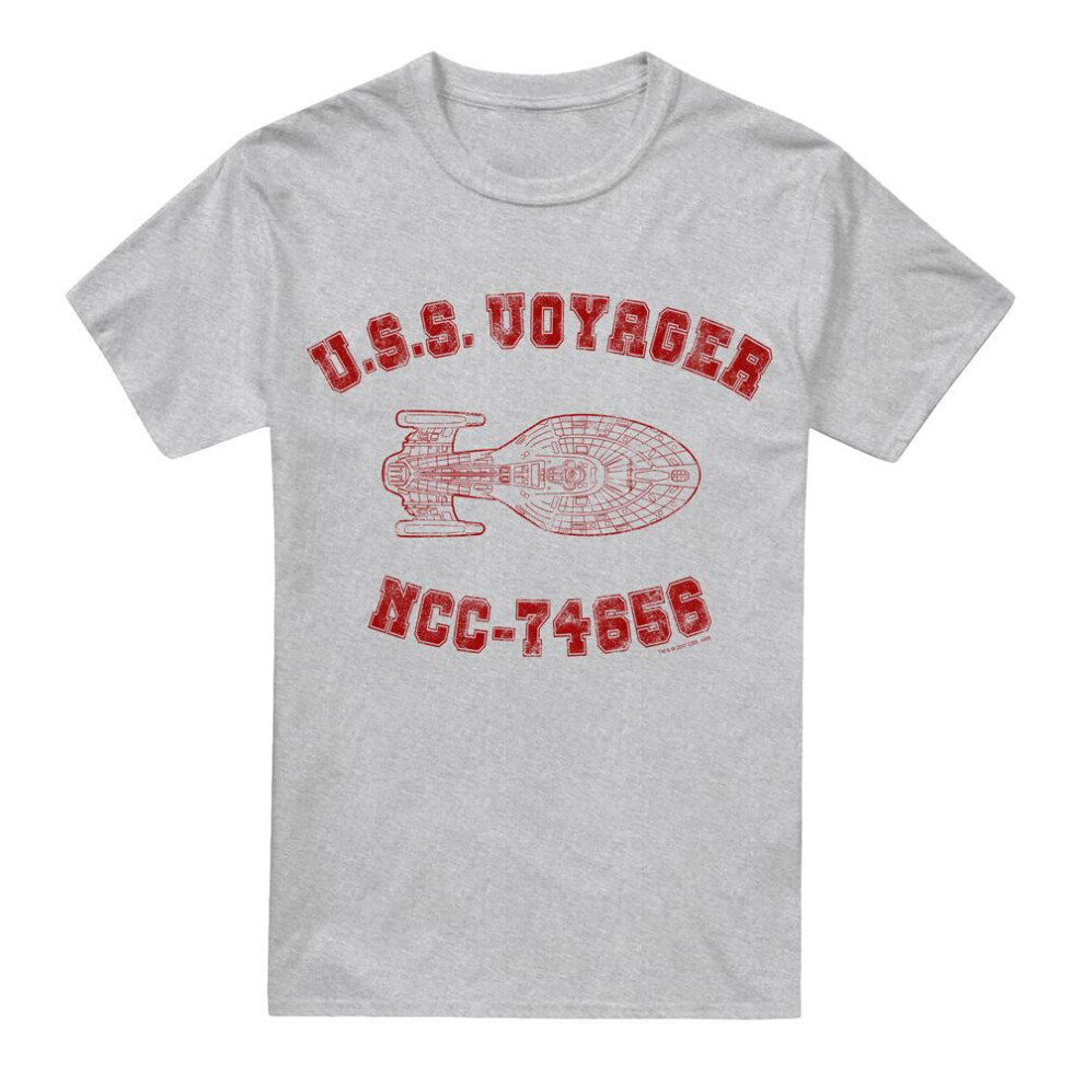 Star Trek (L, Sport Heather) Mens Voyager Athletic T-Shirt Multicoloured