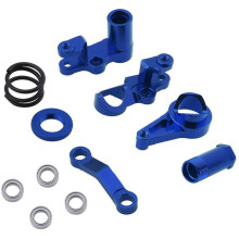 Aluminum Steering Bellcranks and Servo Saver Set with Bearings for 1/10 Slash 4X4 Hop- Upgrade Parts Navy