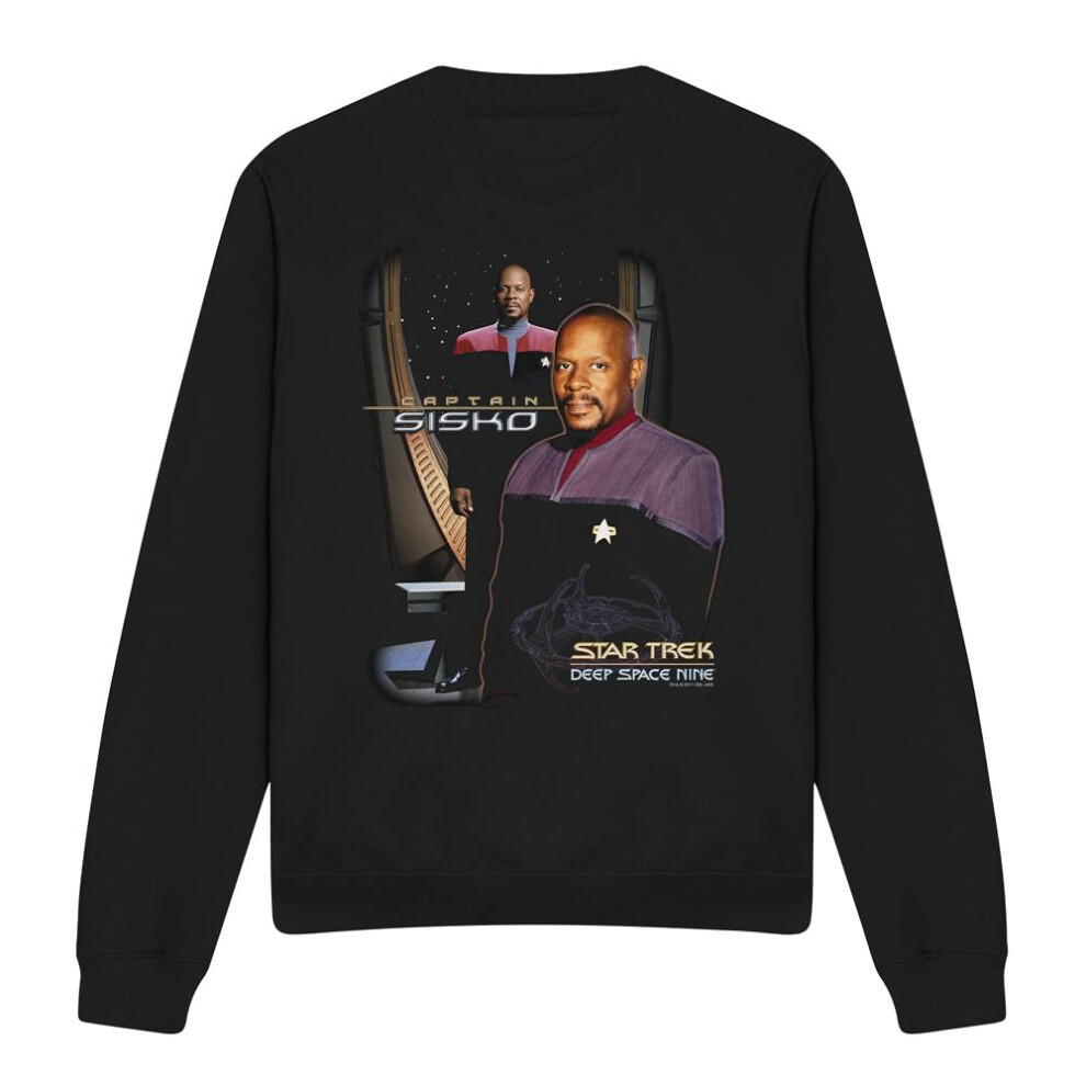 Star Trek (M, ) Unisex Adult Captain Sisko Sweatshirt Black