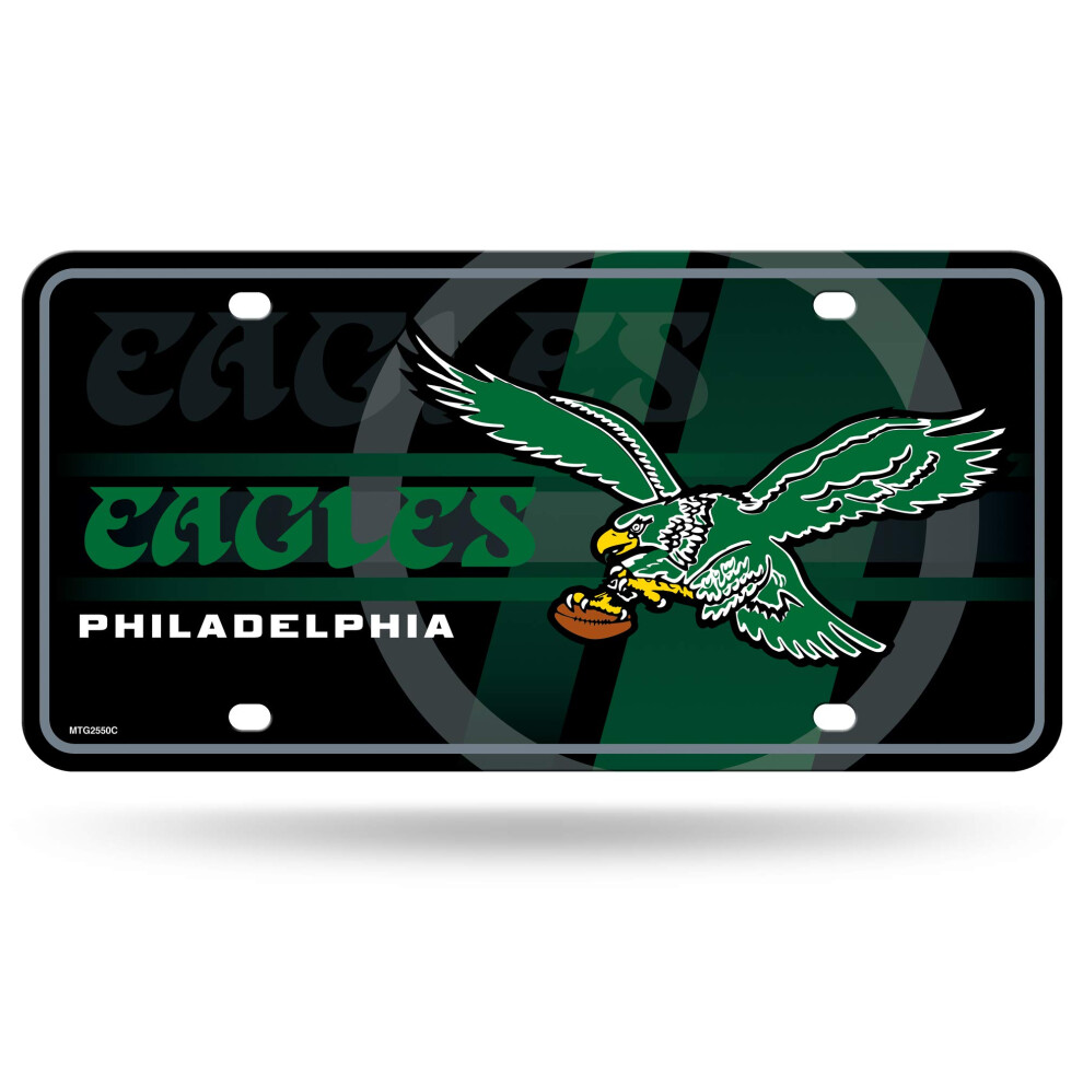 Rico Industries Nfl Philadelphia Eagles Retro Metal Auto Tag 8.5" X 11" - Great For Truck/Car/Suv 094746989330