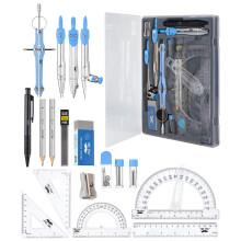 Mr. Pen - Geometrieset, 15 stuks, Blauw, 15 cm Swingarm Protractor, Divider, Linialen, Kompas