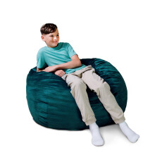 Big Joe Fuf 3,5Ft Schaumstoff-Sitzsack für Kinder und Teens, Mediterranes Plüsch-Polyester, 3,5 Fuß ultraweicher Sitz