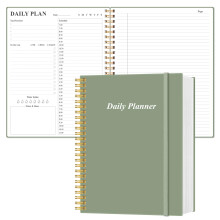 Undated Tagesplaner - A4 To-Do-Notizbuch mit stündlichen Zeitplänen, Spiralplaner für Frauen und Männer