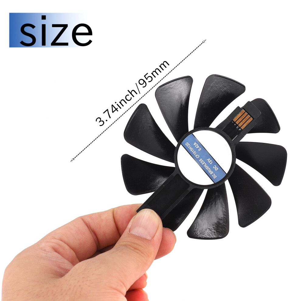 95Mm Cf1015h12d Dc12v Video Card Cooler Cooling Fan Replace For Sapphire Nitro Rx480 8G Rx 470 4G Gddr5 Rx570 4G / 8G D5 Rx580 8G Black 6033932688484