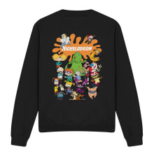 (XXL, Black) Nickelodeon Unisex Adult Splat Group Sweatshirt