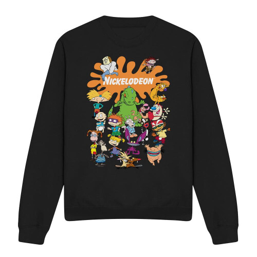Nickelodeon (M, Black) Nickelodeon Unisex Adult Splat Group Sweatshirt