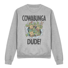(L, Sport Heather) Teenage Mutant Ninja Turtles Unisex Adult Cowabunga Dude Sweatshirt