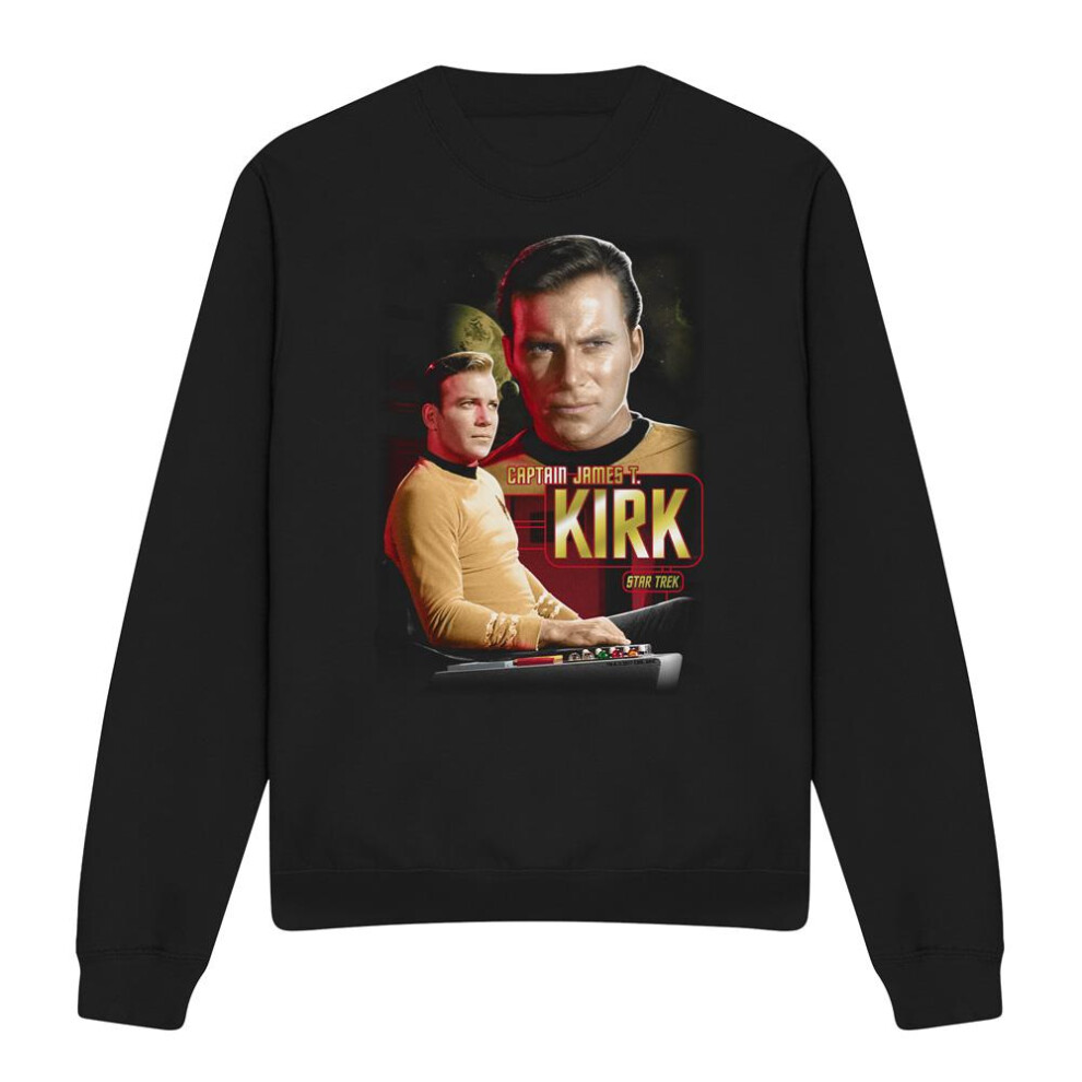 Star Trek (S, ) Unisex Adult Captain Kirk Sweatshirt Black