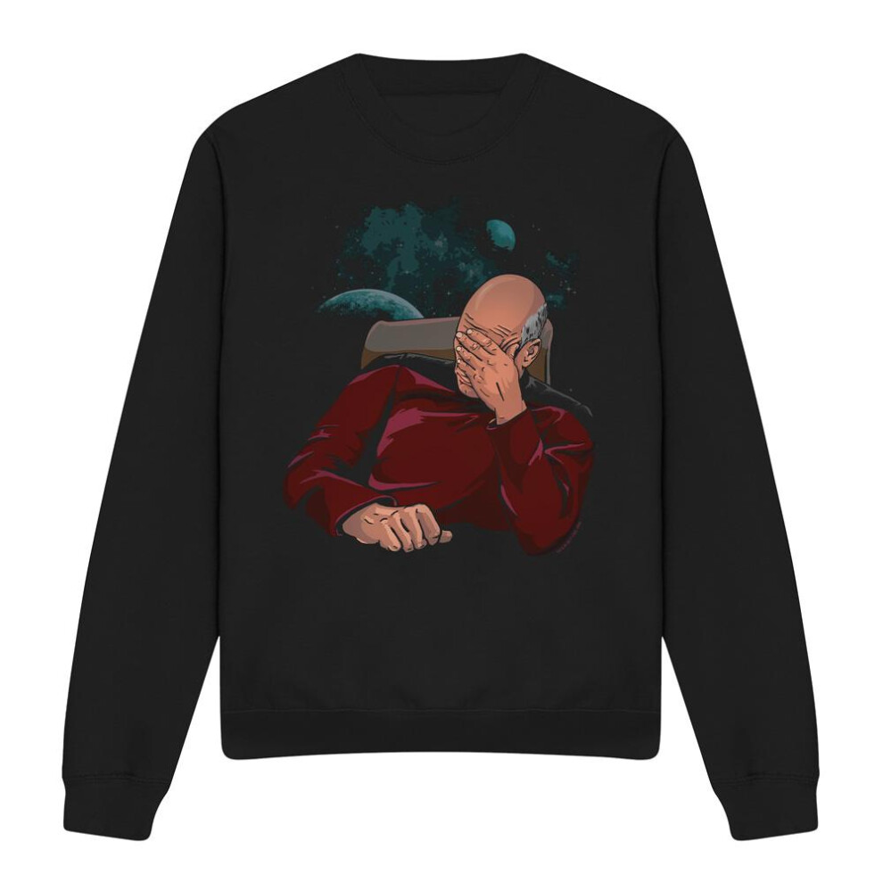 Star Trek (S, ) Unisex Adult Facepalm Sweatshirt Black