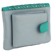 (One Size, Light Grey/Turquoise) Eastern Counties Leather Womens/Ladies Luna Leather Purse