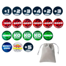 Extalas for One Piece Card Game Acrylic Damage Counter Set - 20pcs 20mm20mm with Free Storage Pouch (Classics)