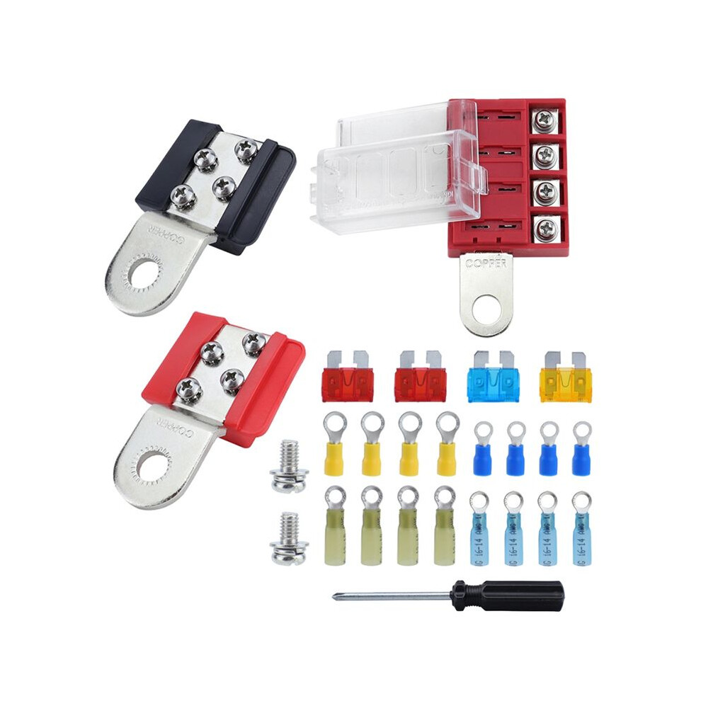 Ocean Battery Terminal Block 4-Way Battery Fuse For Rv Yacht Red 6032562198356