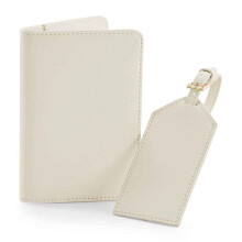 (One Size, Oyster) BagBase Faux Leather Boutique Travel Set