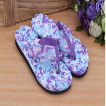 (Purple, EU37) Camouflage Flat Slippers Summer Beach Slippers Slippers Massage Romancehouse