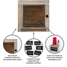Portabicchieri In Legno per Segnare La Tua Tazza e Bere - Organizzatore per Tazze con Segni Intercambiabili Portabicchieri da Caffè con Fessura per