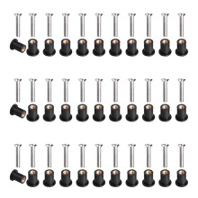 30 Pairs M5 Neoprene Well Nuts with Stainless Steel Crosshead Bolts Well Nuts Kit for Kayak Motorcycle Windscreen
