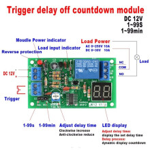 Dc12V Led-Display Afteltimer Tijdvertraging Uitschakelrelais Schakelmodule
