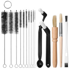 Kaffee-Reinigungsbürsten-Set, Reinigungsbürste für Espressomaschinen, Borsten-Reinigungsbürste für Kaffeemühlen mit Pfeifenkaffeebürste