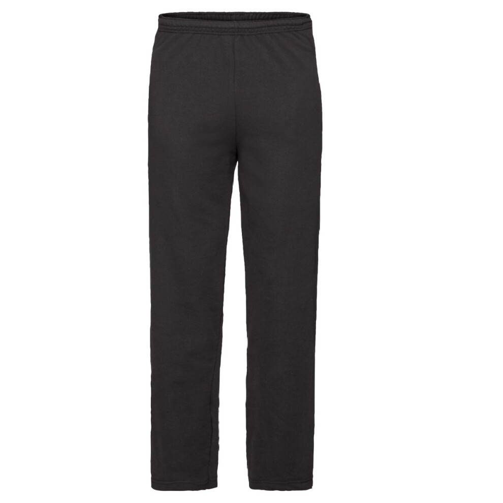 (S, Black) Fruit Of The Loom Mens Lightweight Jog Pant / Jogging Bottoms