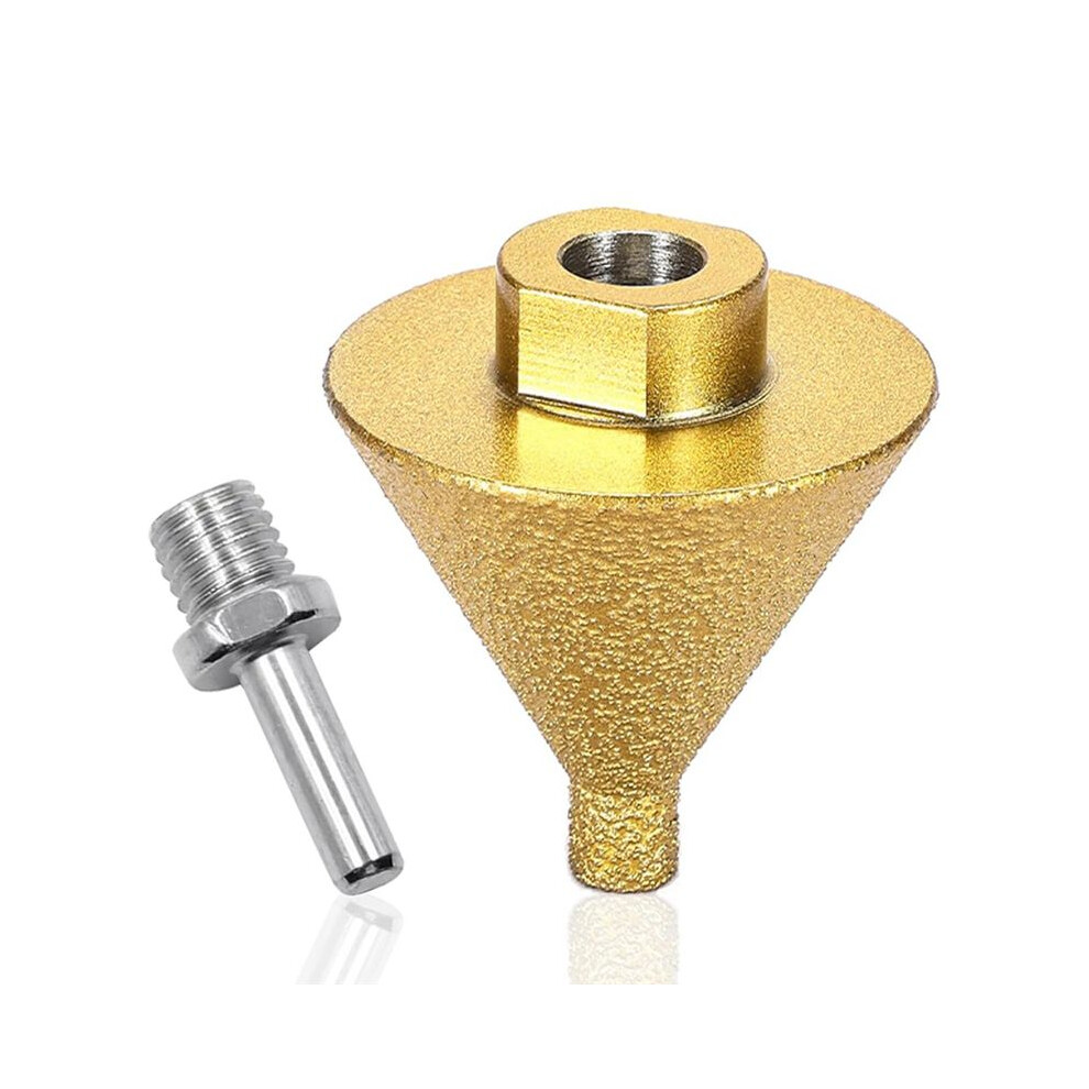 Diamond Beveling Chamfer Bit (38Mm) Cone For Hole Enlarging Trimming In Marble Porcelain Ceramic M10 Thread 6033779550661