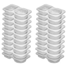 40PCS Reusable Snack Containers, 2-Compartment Dipping Containers with Lid for Refrigeration,Sauce Dip Case