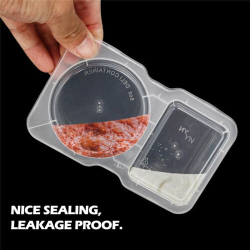 40PCS Reusable Snack Containers, 2-Compartment Dipping Containers with Lid for Refrigeration,Sauce Dip Case 1