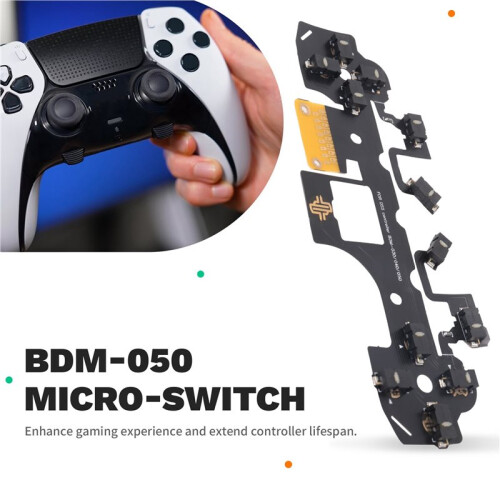 Ergonomic Micro- Tactile Clicky Hair Trigger Kit+Joystick Cap for PS5 Controller BDM-030/040/050 12 Key Click A 2