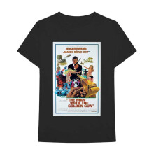 (M, Black) James Bond Unisex Adult The Man With The Golden Gun Poster T-Shirt