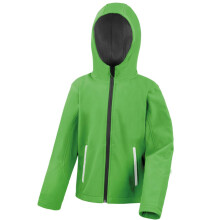(11/12, Vivid Green/Black) Result Core Kids Unisex Junior Hooded Softshell Jacket