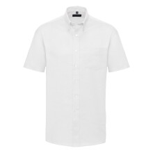 (19inch, White) Russell Collection Mens Short Sleeve Easy Care Oxford Shirt
