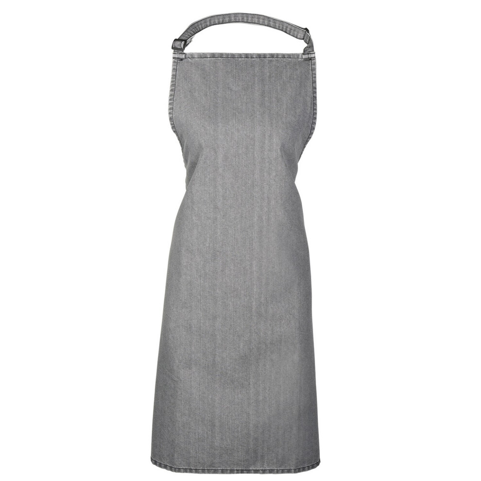 Premier Unisex Dark Grey Plain Apron In - Image 2