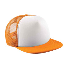 (One Size, Orange/White) Beechfield Childrens/Kids Vintage Snapback Trucker Cap