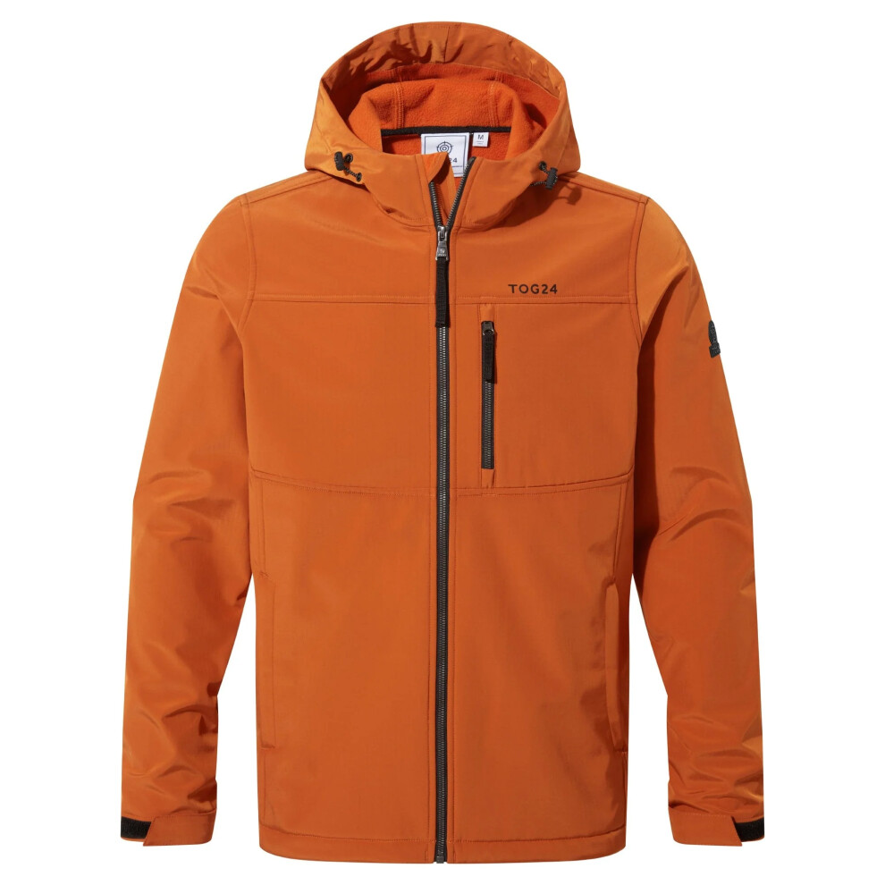 Tog24 (L, Dark Orange) Mens Truro Softshell Hooded Jacket