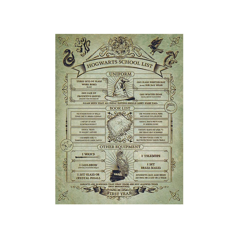 Harry Potter Hogwarts School List Canvas Print