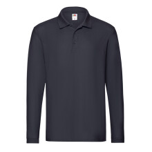 (XL, Deep Navy) Fruit of the Loom Mens Premium Long-Sleeved Polo Shirt