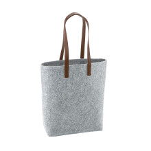 (One Size, Grey Melange/Tan) Bagbase Premium Felt Tote
