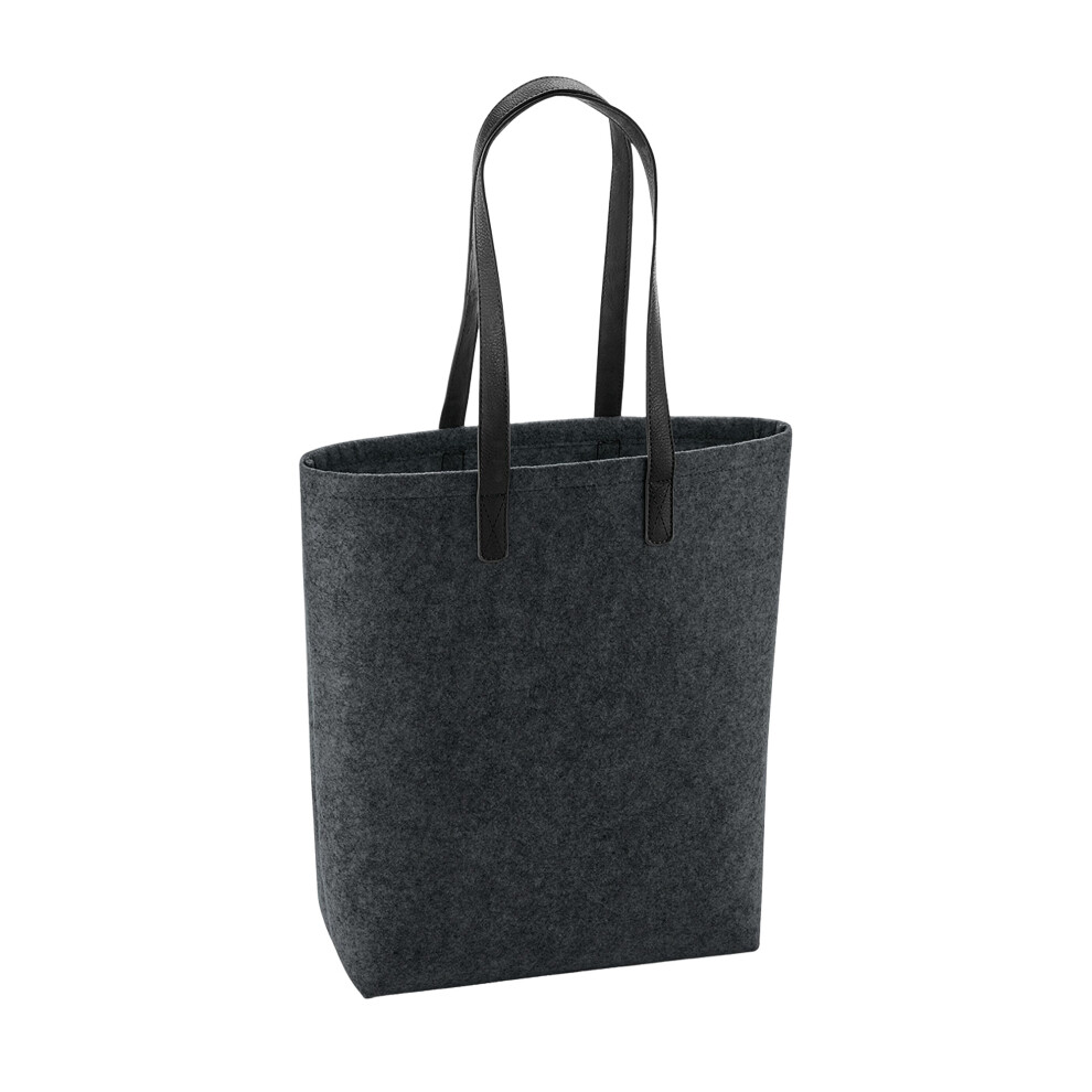 Bagbase (One Size, Charcoal/Black Melange) Premium Felt Tote