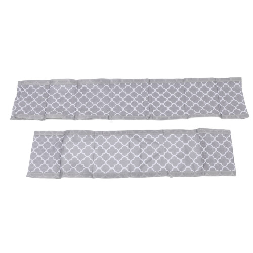 Breathable Mesh Baby Bed Bumper Set 340x30cm Gray Soft Mesh Cot Protector 2